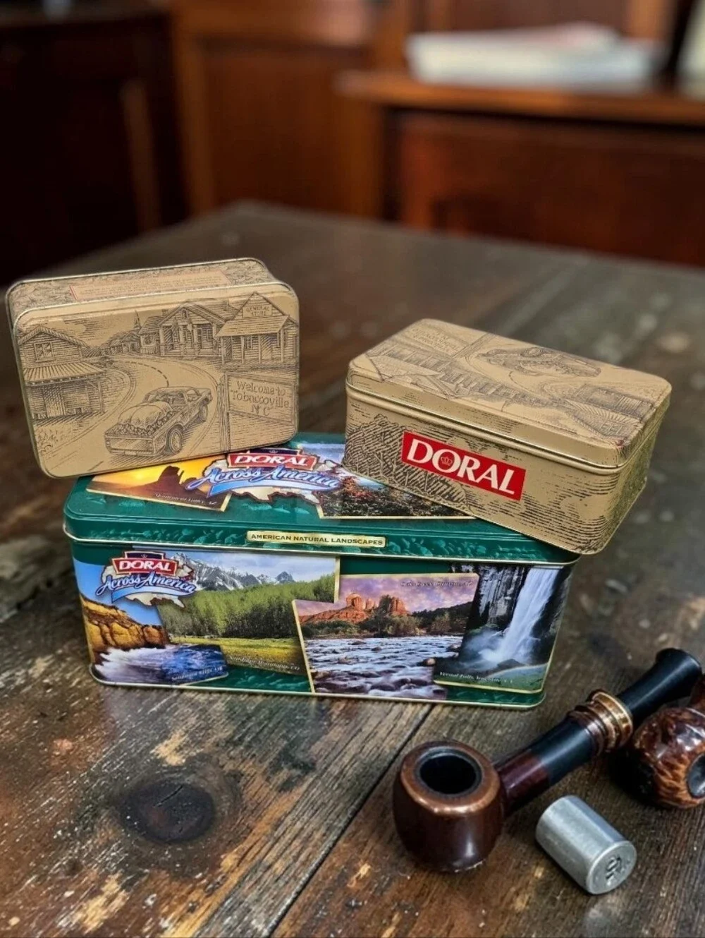 Vintage 1996 Doral Cigarettes Collecable Tins \ Winston-Salem, NC Set Of 3